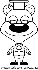 A cartoon teacher bear smiling.