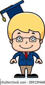 A cartoon teacher boy smiling.