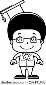 A cartoon teacher boy smiling.