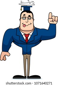 A cartoon teacher looking drunk.