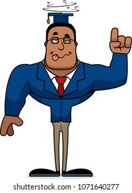 A cartoon teacher looking drunk.