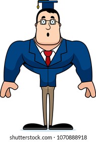 A cartoon teacher looking surprised.