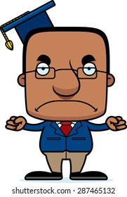 A cartoon teacher man looking angry.