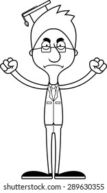 A cartoon teacher man looking angry.