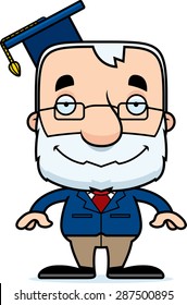 A cartoon teacher man smiling.