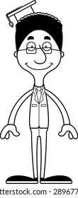 A cartoon teacher man smiling.