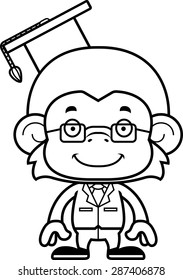 A cartoon teacher monkey smiling.
