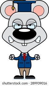 A cartoon teacher mouse looking angry.