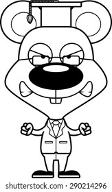 A cartoon teacher mouse looking angry.