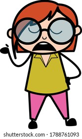 Cartoon Teacher Pensive Vector Illustration