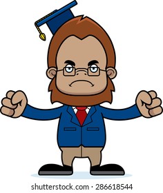 A cartoon teacher sasquatch looking angry.