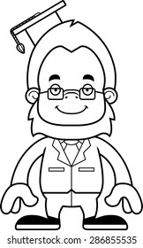 A cartoon teacher sasquatch smiling.