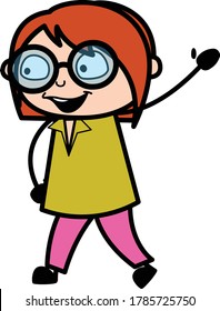 Cartoon Teacher saying Hello Design Illustration