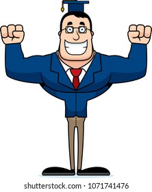 A cartoon teacher smiling.