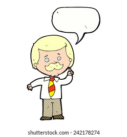 cartoon teacher with speech bubble