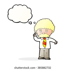 profesor de caricatura con burbuja de pensamiento
