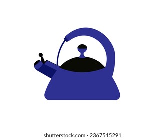 Cartoon teapot on a white background. Vector illustration	