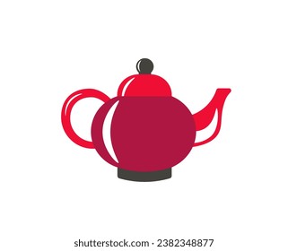 Tetera de dibujos animados sobre un fondo blanco. Ilustración del vector