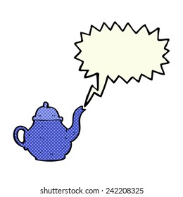 cartoon teapot with speech bubble