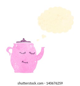 cartoon teapot with thought bubble