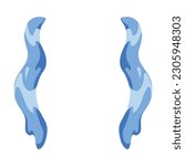 Cartoon tear drops icon. Sorrow cry streams, tear blob. Crying fluid, falling blue water drops. Isolated vector for sorrowful character weeping expression. Wet grief droplets
