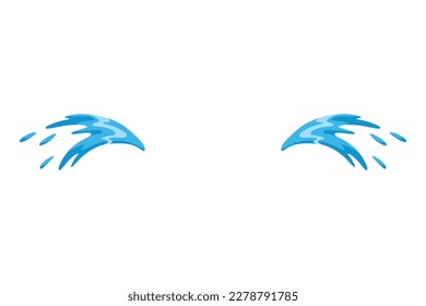 Cartoon tear drops icon. Sorrow cry streams, tear blob. Crying fluid, falling blue water drops. Isolated vector for sorrowful character weeping expression. Wet grief droplets