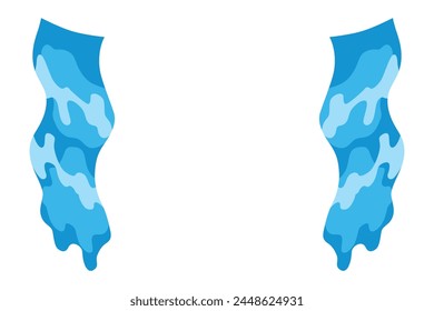 Icono de gotas de caricatura. Llanto de dolor, chorros de lágrimas. Líquido que llora, gotas de agua azules que caen. Vector aislado para la expresión de llanto de carácter doloroso. Gotitas húmedas para el dolor