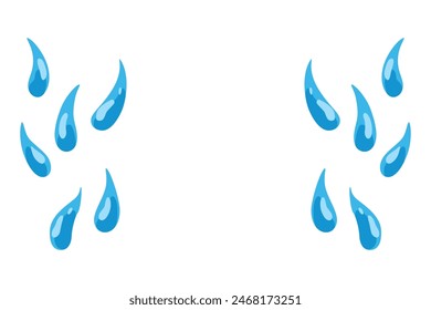 Cartoon tear drops icon. Sorrow cry streams, tear blob. Crying fluid, falling blue water drops. Isolated vector for sorrowful character weeping expression. Wet grief droplets