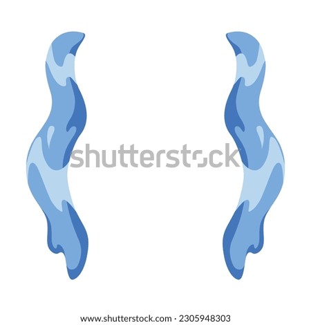 Cartoon tear drops icon. Sorrow cry streams, tear blob. Crying fluid, falling blue water drops. Isolated vector for sorrowful character weeping expression. Wet grief droplets