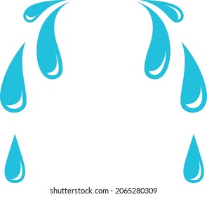 Cartoon tears. Water drops falling. Liquid drops