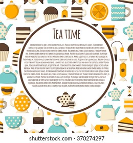 Cartoon teatime concept