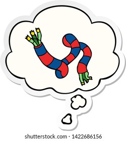 cartoon tech cable with thought bubble as a printed sticker