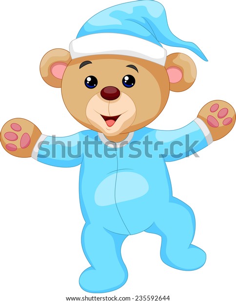 teddy bear wearing pajamas