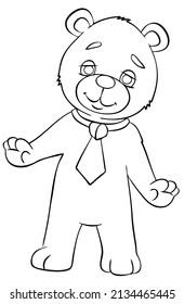 Cartoon Teddy Bear Coloring Page Stock Vector (Royalty Free) 2134465445 ...