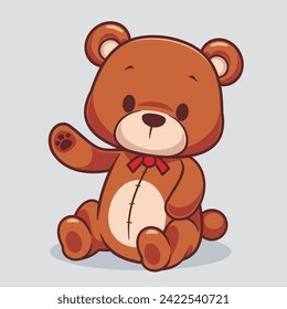 Oso de peluche de caricatura linda ilustración animal