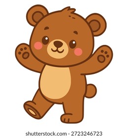 desenho animado ursinho pelúcia bonitinho bonitinho de brinquedo plano cor vetor ilustração modelo design