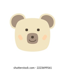 Cartoon teddy bear. Flat style. Vector illustration 