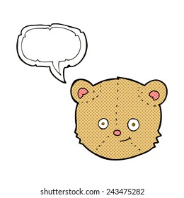 cartoon teddy bear head with speech bubble