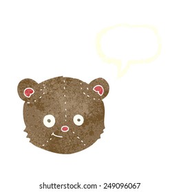 cartoon teddy bear head with speech bubble
