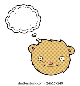 cartoon teddy bear head with thought bubble