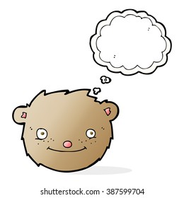 cartoon teddy bear head with thought bubble