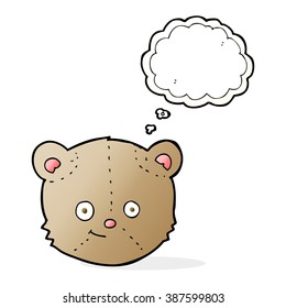 cartoon teddy bear head with thought bubble