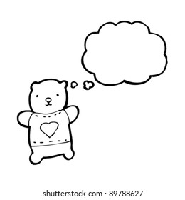 caricatura de osito de peluche en el corazón