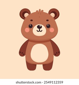 Oso de peluche de dibujos animados aislado ilustración plana