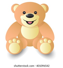 Cartoon Teddy Bear Isolated on White