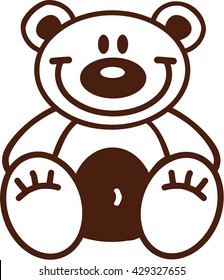 Cartoon teddy bear outline