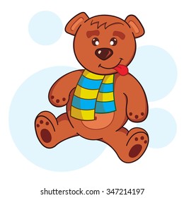 cartoon teddy bear with a scarf