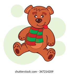 cartoon teddy bear with a scarf