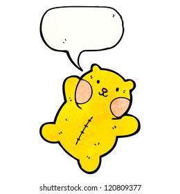 el oso de peluche de caricatura con burbuja de habla