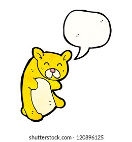 cartoon teddy bear with speech bubble